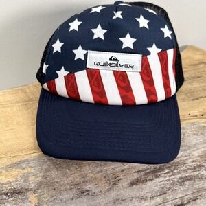 Quicksilver Men's Snapback Red White Blue Patriotic Ball Cap Baseball